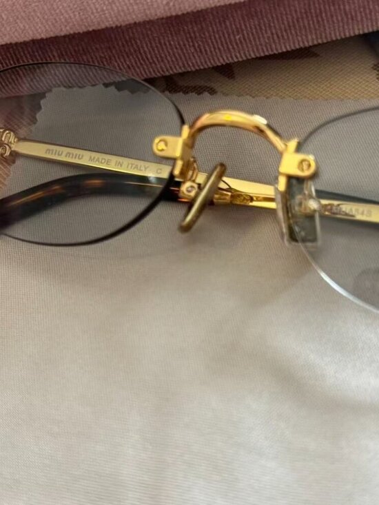 Miu Miu Rimless Oval Sunglasses Gold Frame – Worn Once - Picture 7 of 10